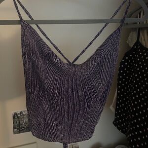 Elegant Purple Strappy Women's Top
